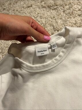 Boxy White Crewneck Short Sleeve Top - Sunday Best Aritzia little ribbed tee